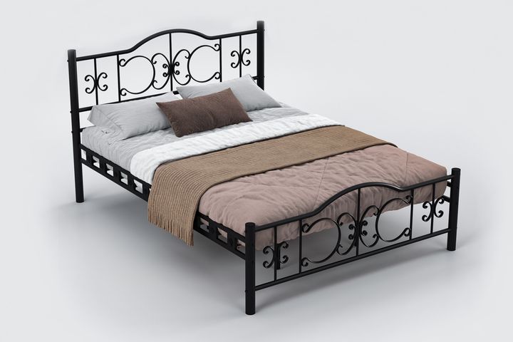 Pero Metalen Bedframe, 180x200 cm, Zwart