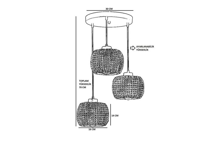 Tiger Hanglamp met 3 Lampjes