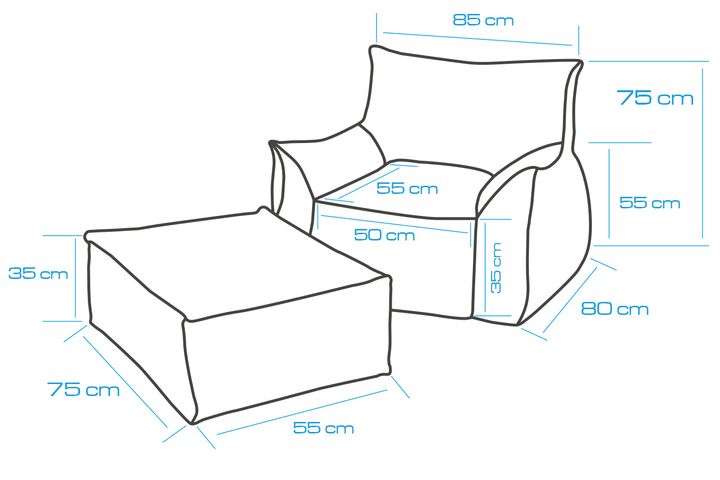 Notre Fauteuil met Hocker, Beige