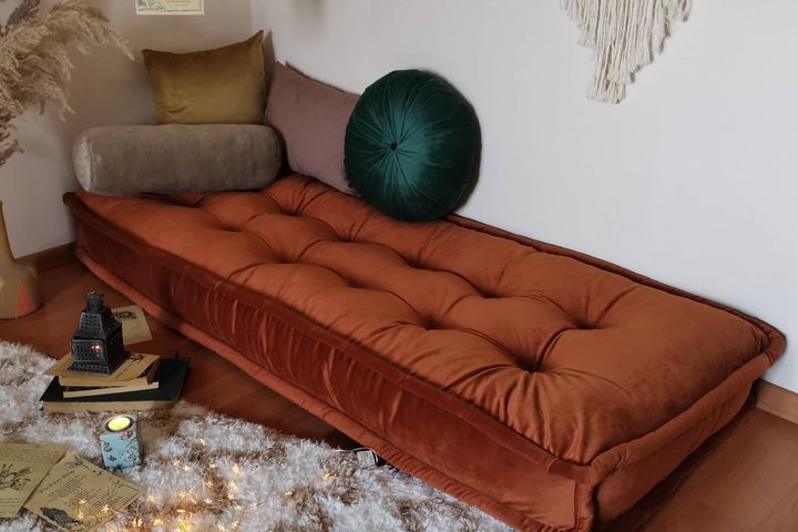 Junia Boho Vloerkussen, Steenrood