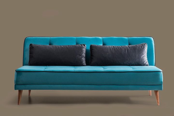 Retro 2-Sitzer Sofa, Türkis