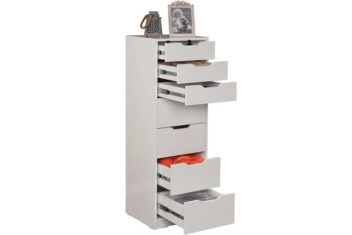 Flow Hoge Ladekast met 7 Lades, Hoogglans Wit