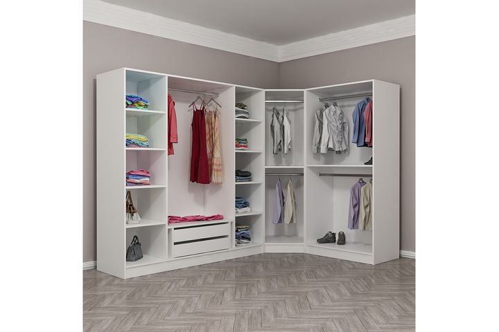 Medway Tideway Kledingkast met 7 Deuren, Wit en Zwart