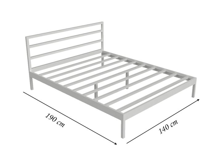 Vigo Bedframe, 140x190 cm, Wit