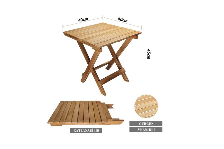 Bysay Klappbarer Gartentisch aus Holz, 40x40 cm Vivense Deutschland