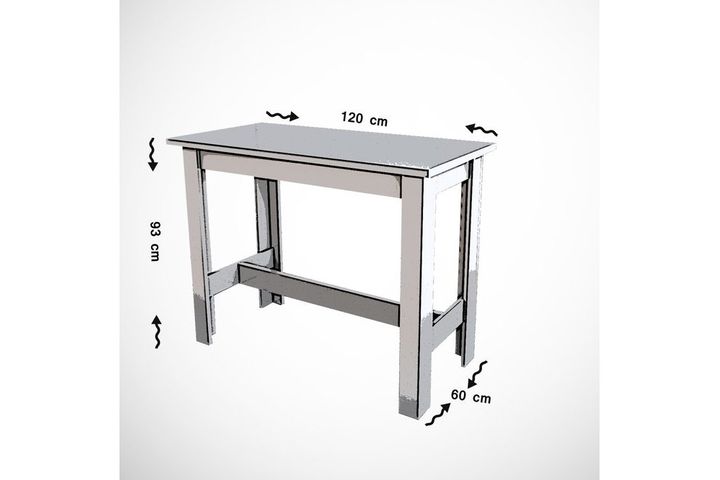 Barra Bartafel, 120x60 cm, Wit Hoogglans