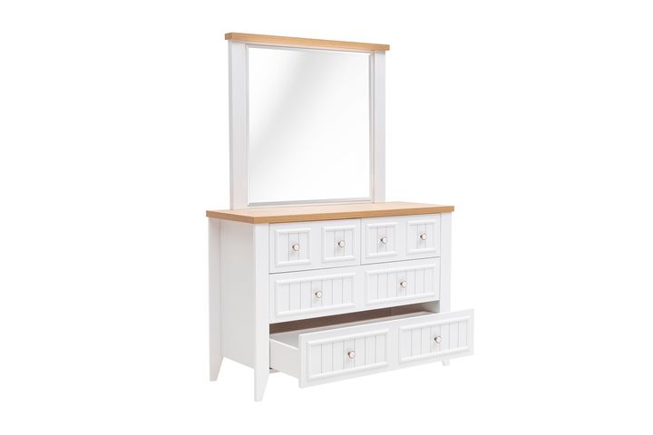 Lora Chest of Drawers & Mirror, White