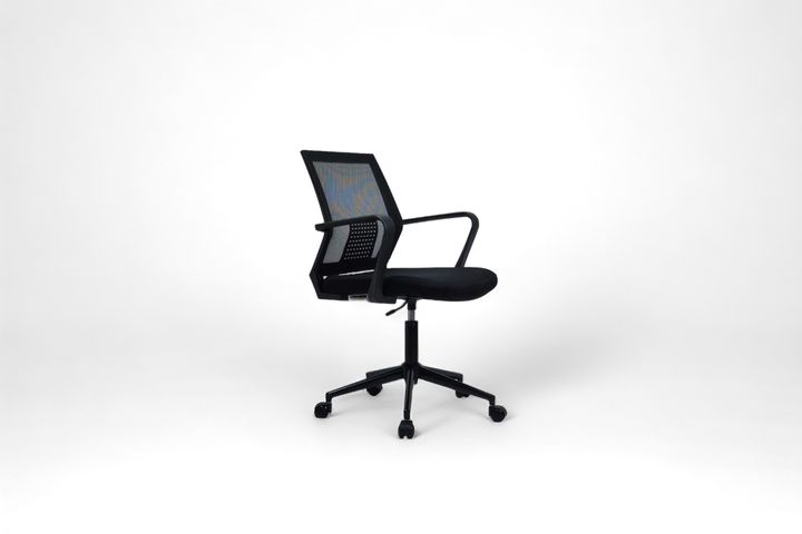 Mesh Bureaustoel met Metalen Poten, Zwart