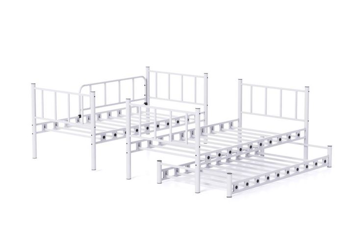 Lily Bunk Bed with Trundle, 90 x 190 cm, White