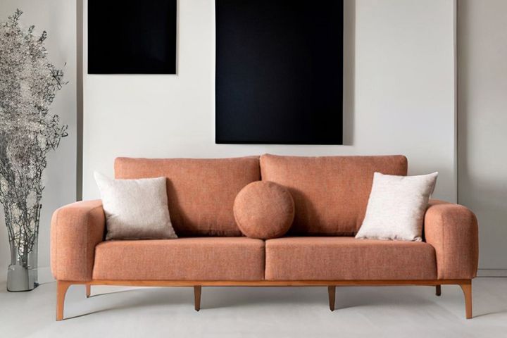 Gabbon 3-Sitzer Sofa mit Bettfunktion, Orange