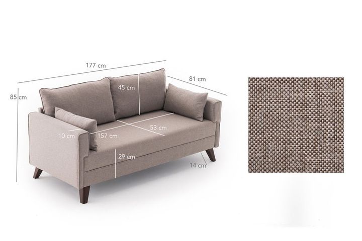 Bella Soft 2-Zitsbank, Creme