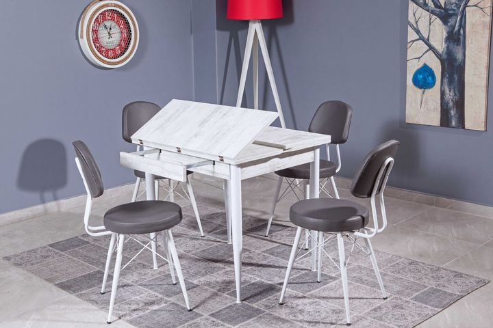 Adler Vierkante Tafel, 80x70 cm, Wit