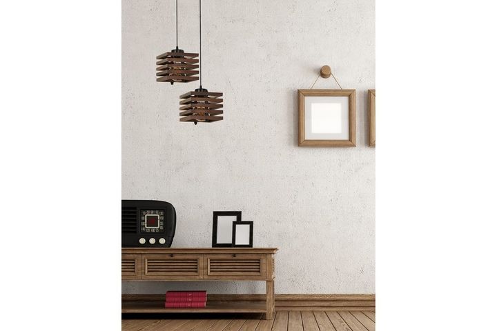 Cara Hanglamp met 2 Lampjes, Bruin