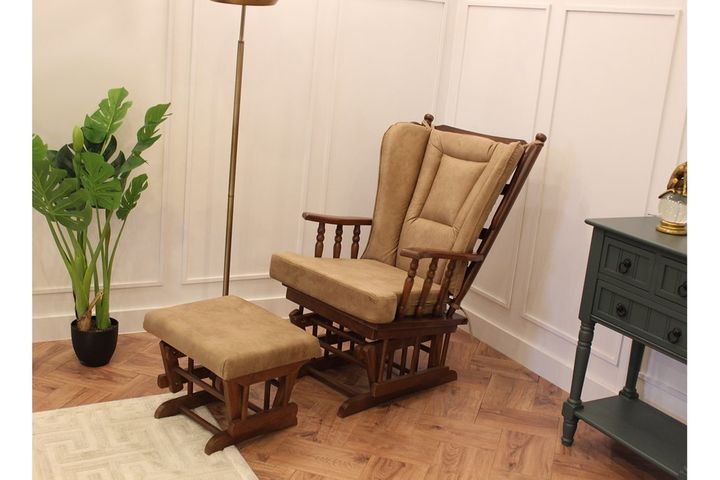 Baroque Schommelstoel, Bruin & Walnoot