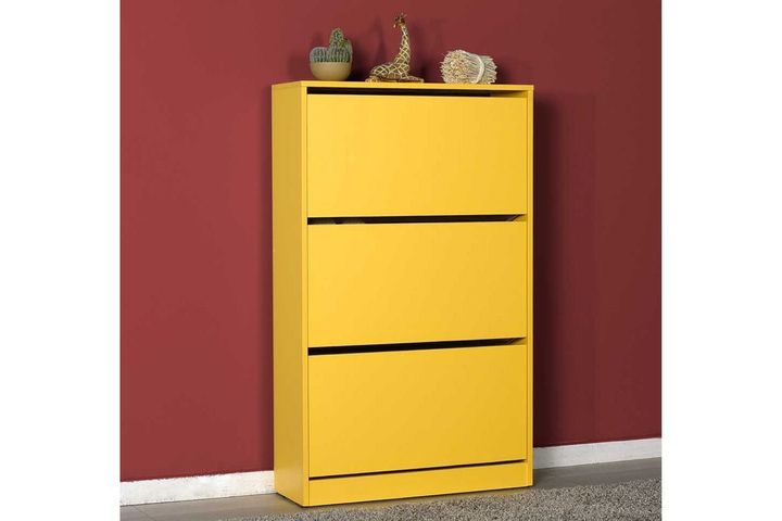 Adore Flat Duo 3-Tier Large Shoe Storage Cabinet, Yellow
