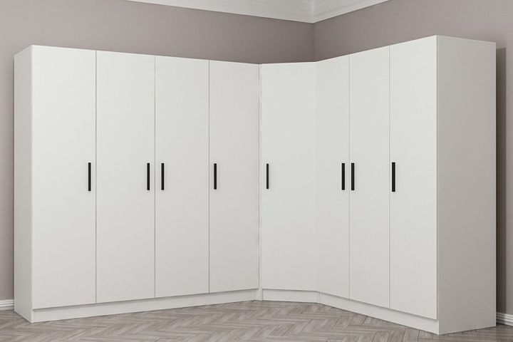 Medway Hoekkast met 8 Deuren en 4 Lades, Wit