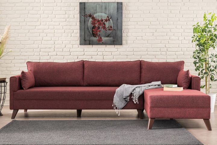 Bella Soft Mini Hoekbank Rechts, Wijnrood