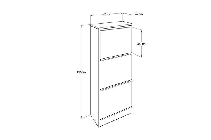 Moderne schoenenkast met 2 deuren - 75 x 110 x 37 cm - 3-laags plank Moderne schoenenkast met 2 deuren - 75 x 110 x 37 cm - 3-laags plank