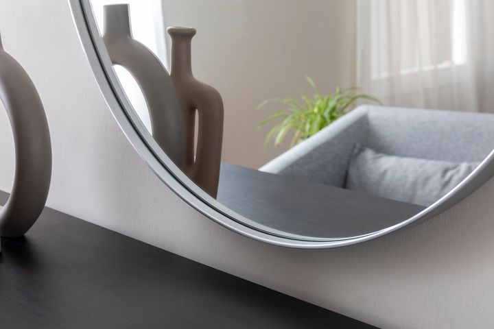 Otto Austyn Ronde Spiegel, 40 cm, Zilver