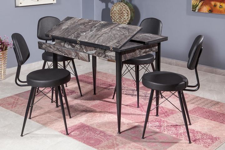 Adler Rechthoekige Tafel, 100x65 cm, Zwart