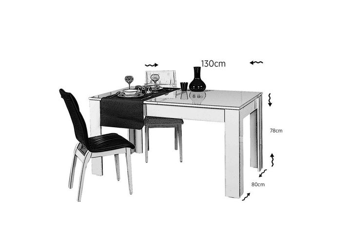 Oblo Uitschuifbare Eettafel, Wit Hoogglans