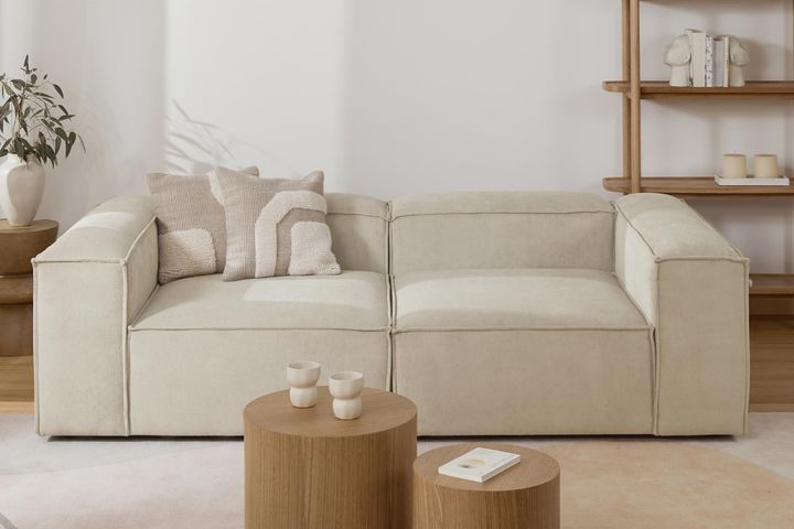 Frid Ruffelfluwelen 2-Zitsbank, Wit