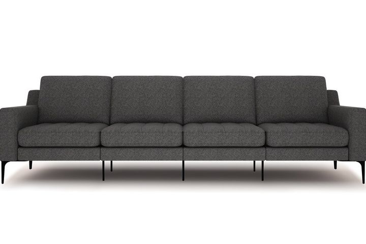 Normod 4-Sitzer Sofa mit Schwarzen Metallbeinen, Anthrazit