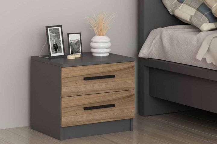 Tideway Nachtkastje, Antraciet en Walnoot