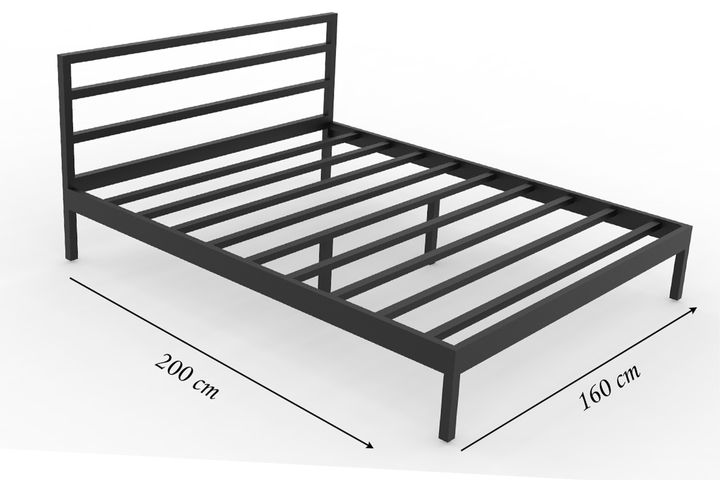 Vigo Bedframe, 160x200 cm, Zwart