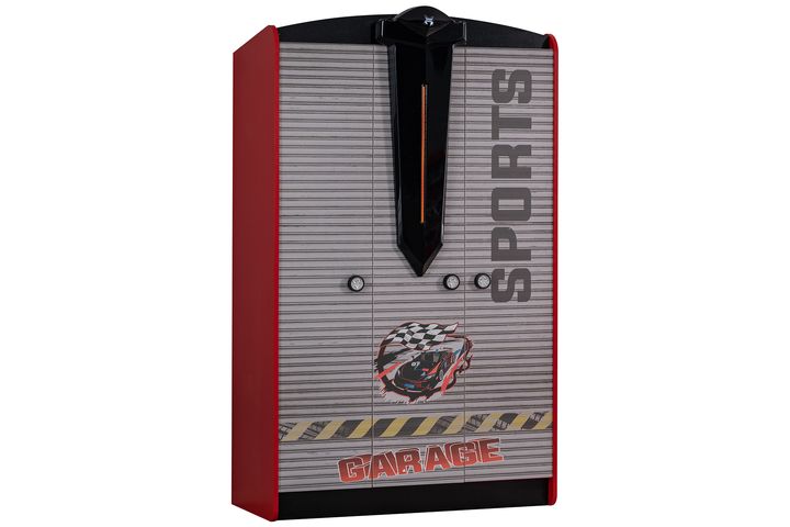 Sport Kledingkast met 3 Deuren, Rood