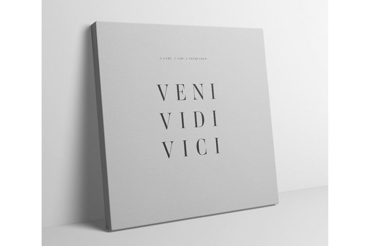 Veni Minimale Afbeelding Op Canvas, 70x70 cm