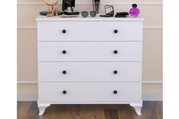 Linette Ladekast met 4 Lades, Wit