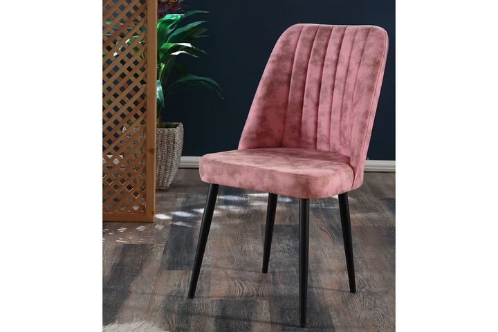 Vento Stuhl aus Metall, Rosa & Schwarz  