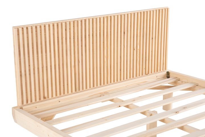 Luna Hendrick Houten Bedframe, 150x200 cm, Natuurlijke Kleur
