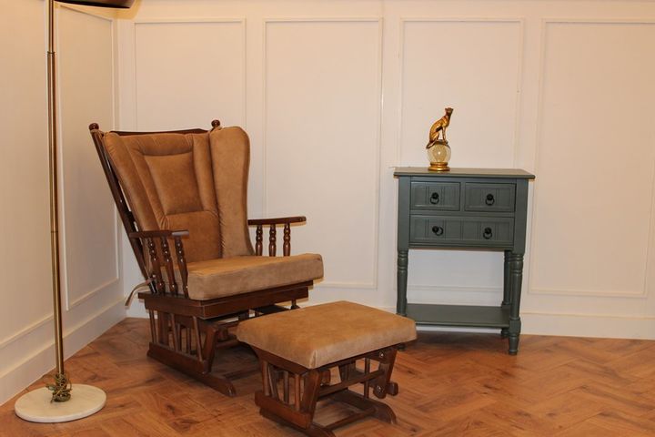 Baroque Schommelstoel, Bruin & Walnoot