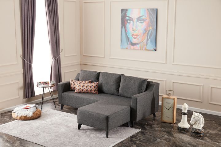 Natur Hoekbank, Antraciet