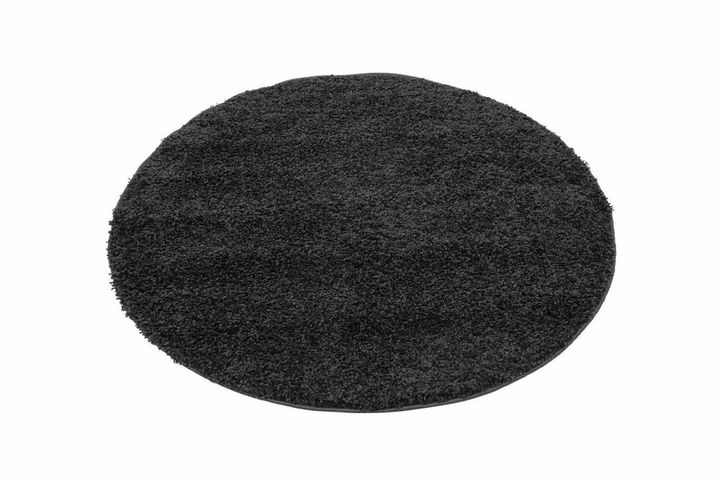 Piave Plain Shaggy Rug, 160 x 160 cm, Black