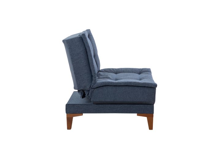 Kelly Fauteuil In Linnen Stof, Donkerblauw