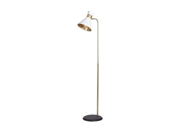 Omega Colourblock Floor Lamp, 170 cm, White & Gold