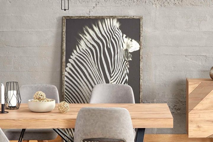 Zebra Art Print with Frame, Medium