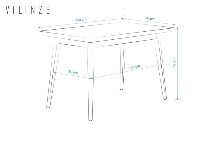 Vilinze Avanos Tafel, Wit & Antraciet
