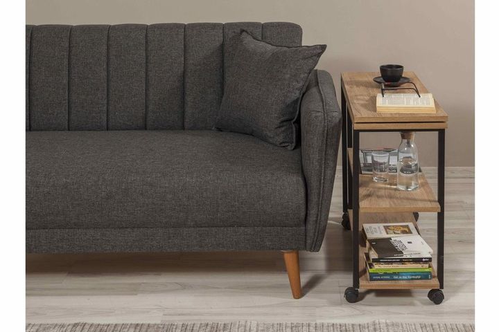 Uberto Rolling Side Table, Walnut