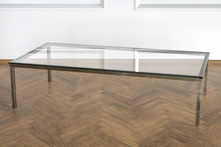 Shiny Coffee Table, Vintage Brass
