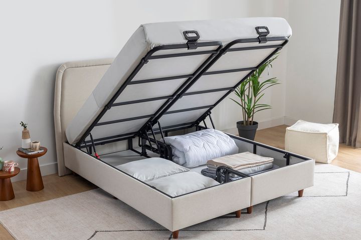 Luna Arche Boxspring Set, 160x200 cm, Creme