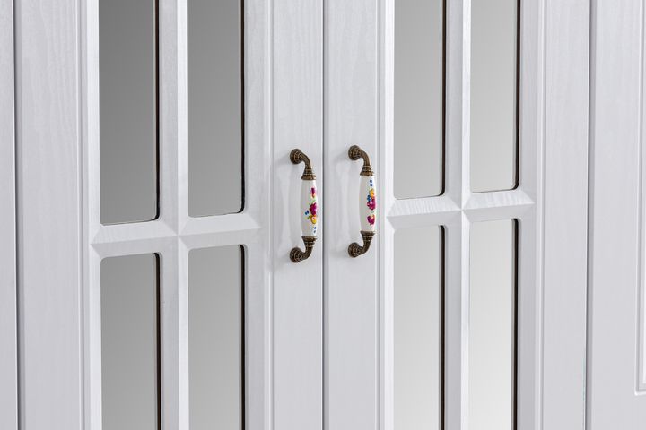 Country West Kledingkast met 6 Deuren, Wit