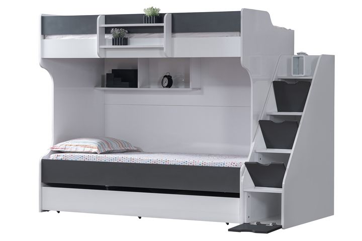 Scotia Stapelbed met Onderbed, 90x190 cm, Antraciet