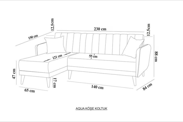 Aqua Hoekbank Links, Creme