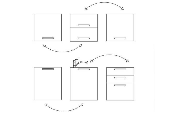 Volterra Keukenkast, 220 cm, Wit