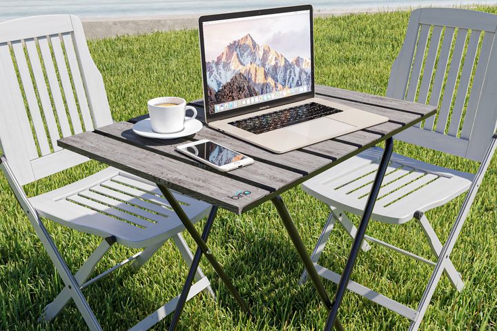 Bino Opklapbare Tuintafel, Rookgrijs