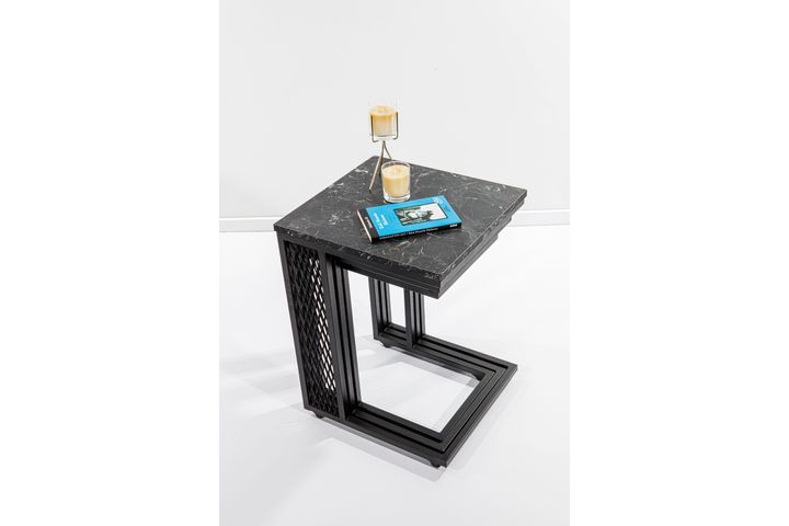 Valencia Bijzettafel Set, 3-Dlg, Marmer Patroon